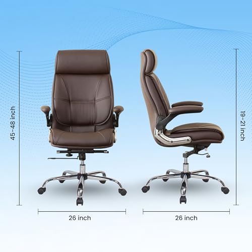 Image of Lakdi The Furniture Co Ergonomic High Back Office Chair for Long Hours | Premium Cushion Comfortable Desk Chair | Adjustable Height & 360 Swivel Executive Chair for 5-Year Warranty & Free Assembly