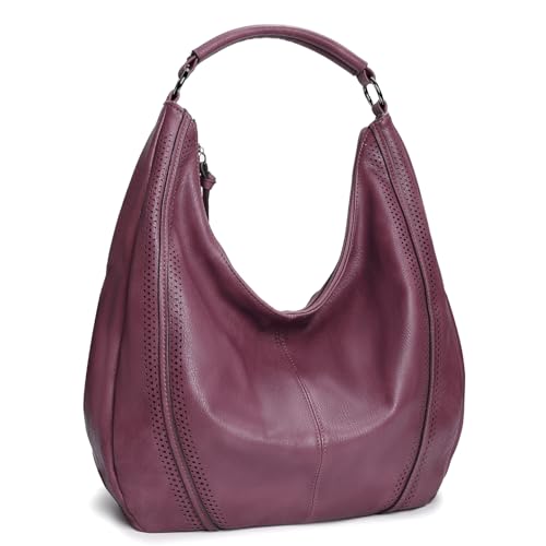 Image of Hobo Shoulder Bag Soft Leather Tote Purse with Adjustable Crossbody Strap Handbag for Work, Travel and Daily Use