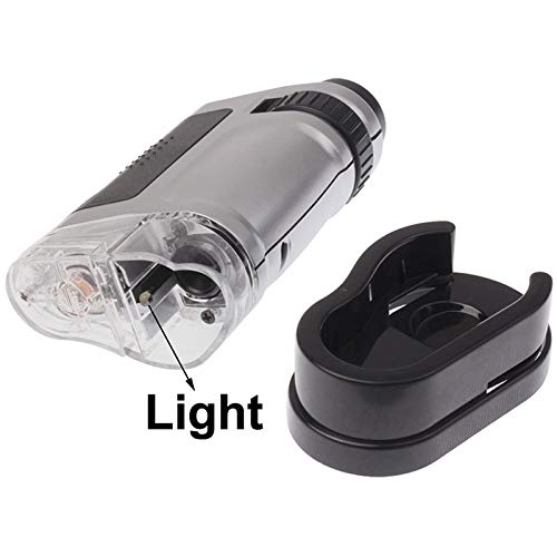 Mini Verstelbare 160X-200X Zoom LED Licht Pocket Microscoop Juweliers Loep Vergrootglas