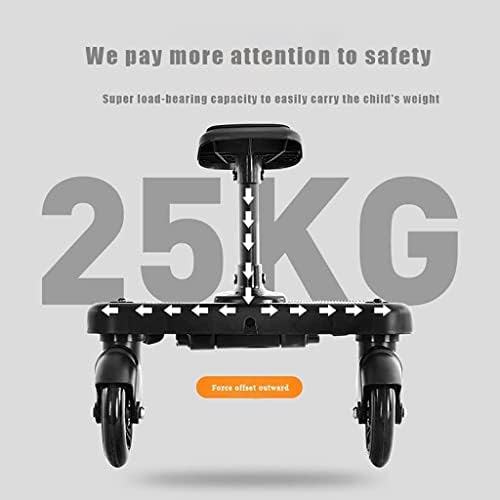 Buggy Board with seat, Standing Board, Toddlers Stroller Board Kiddy Board Stable Two Wheel Design with Seat, Standing Board fits Any Pushchair (Blue)