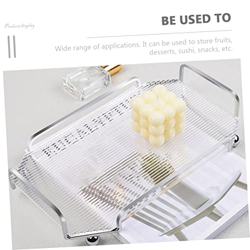 Hemoton 3311030XZ23 3Pcs Tray Tea Cup Supplies Fruit Plate Fruit Accessory Mirrored Side Table Fruit Supply Tea Cup Accessories thumb #4