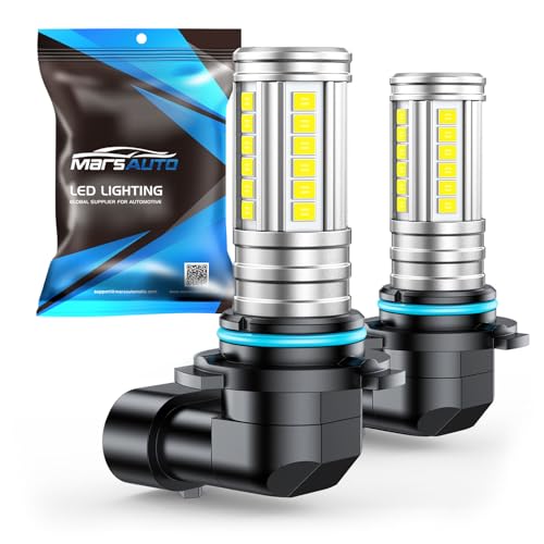 Marsauto H10 9145 LED Fog Light Bulbs 12,000LM, 1:1 Size 360° Illumination 9140 H10 Fog Lights LED, 6500K White Strong Penetration, Upgraded LED Chips 9145 9140 LED Fog Lights, Accessory Light Kits