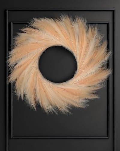 Willtok 26 Inch Artificial Pampas Grass Wreath For Front Door thumb #7