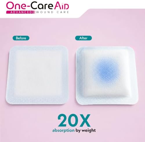 ONE-CARE AID Silicone Border Dressing 4"x4" Heavy Drainage, 10 Pack — 사진 6