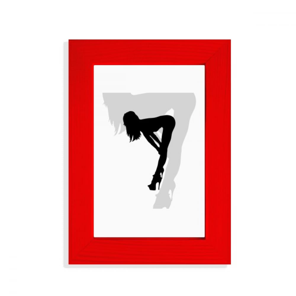 Cadre photo rouge et silhouette femme aux finitions haut de gamme