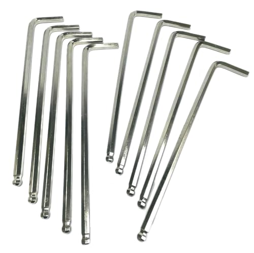 ZQToday 10pcs 5mm Ball End Allen Wrench sets,5mm Hex Key Wrench set,5mm ball end Hex Driver allen key Door Key L Shaped hex wrench set with Long Arm 156mm lengh.5mm ball end hex wrench