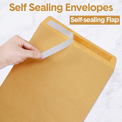 500 Pack Self Adhesive Kraft Catalog Envelopes 10 X 13'', 9 X 12'', 6 X 9'' Security Catalog Envelopes Brown Catalog Mailing Envelopes For Cards Pictures Photos Documents Mailing Storage Organizing #TOP2