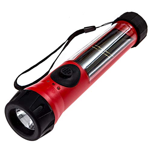 SOS Solarlight Solar Flashlight with compass and dual battery back up system Great for Emergency Power Outages Camping Hiking Walking the Dog Bug out Bag A reliable flashlight. Rechargeable