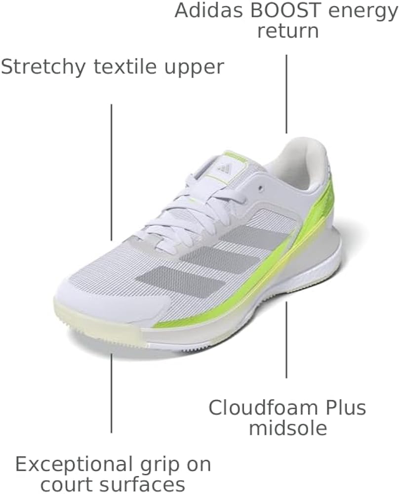 Amazon.com | Adidas Women's Courtquick Padel, White/Silver Metallic/Lucid  Lemon, 5 | Tennis & Racquet Sports