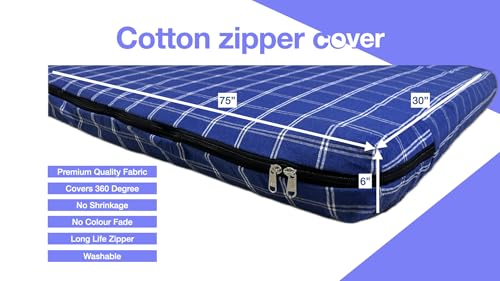 Image of Shri Krishan kripa Handloom Cotton Mattress Cover Single Bed Diwan Cot - 75X30x6 inch,Multi