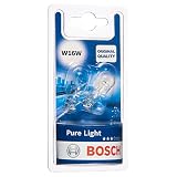 Bosch W16W Pure Light Halogen-Glühlampe für Auto-Scheinwerfer, 12 V 16 W, in Originalqualität - Lampensockel Typ W2,1x9,5d - 2er-Pack Ersatz-Scheinwerferlampen