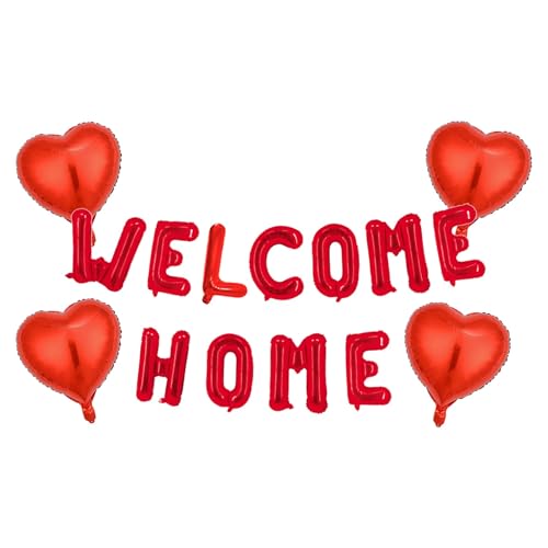 Image of Welcome Home Balloon Aluminum Film Party Decorations Welcome Party Supplies (Red welcome home)