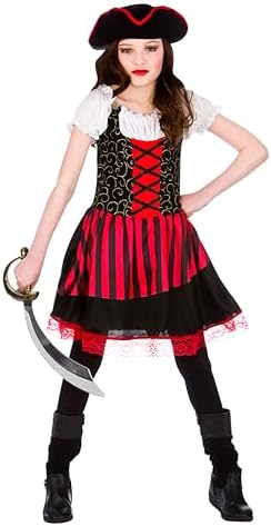 Wicked Costumes Girls Pretty Pirate Costume – Kids Deluxe Pirate Fancy Dress Outfit for World Book Day, Halloween & Parties