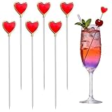 Love Heart Metal Cocktail Picks, 6 Packs...