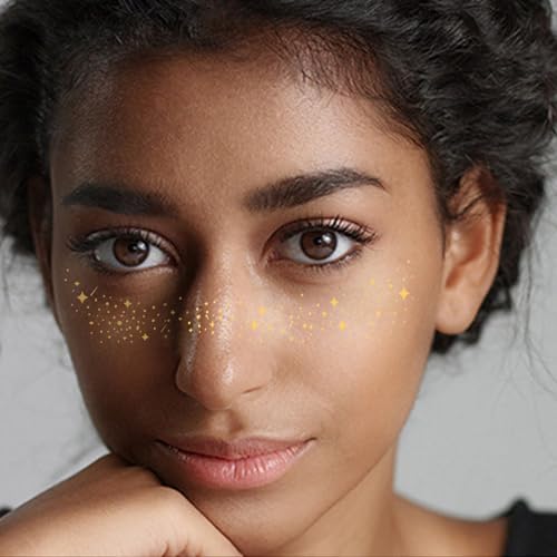 8 peças de adesivos de maquiagem, manchas de maquiagem com glitter dourado, adesivos de maquiagem qu