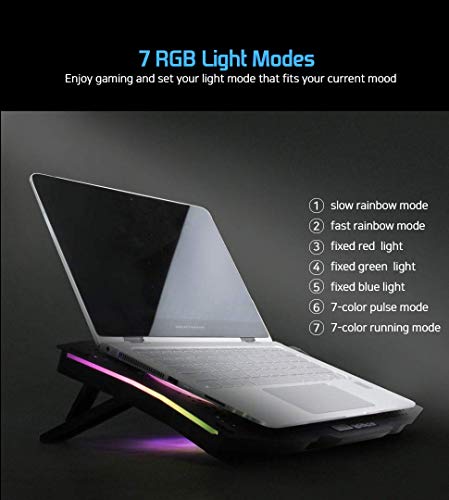 LETUSTO-RGB-Laptop-Cooling-Pad-Portable-Laptop-Cooler-Stand-for-up-to-17-Notebooks-2-Fans-with-17dBA-and-2-USB-Ports
