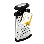 Dexam Soft Grip Oval Grater with Non-Slip Base, Silver, 23 cm/ 9-inch