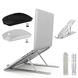 DESIGN RÉGLABLE ET PLIABLE: Support en aluminium avec plusieurs niveaux d'inclinaison pour améliorer la posture et réduire la fatigue du cou, se plie facilement pour un rangement compact et un transport pratique