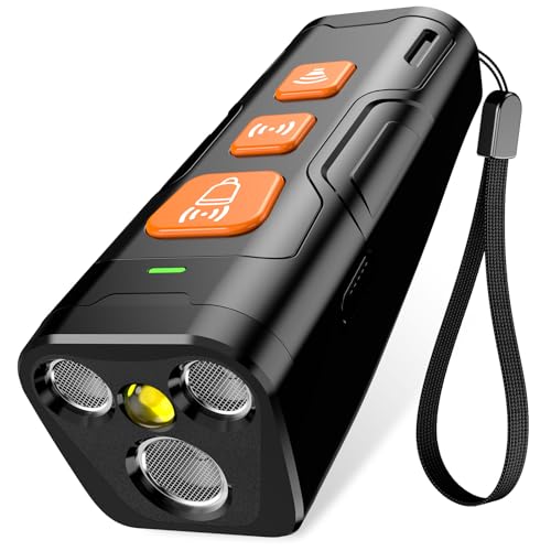 Dog Bark Deterrent Device, 3X Ultrasonic Anti Barking, 6 Training Modes 23 FT Range Barks No More Indoors Outdoors Behavior Correct Safe & Humane Rechargeable Compact Bark Control for Dogs (Black)