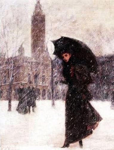 Impression sur toile portrait de femme dans la neige Hyneman peinture abstraite 60x90