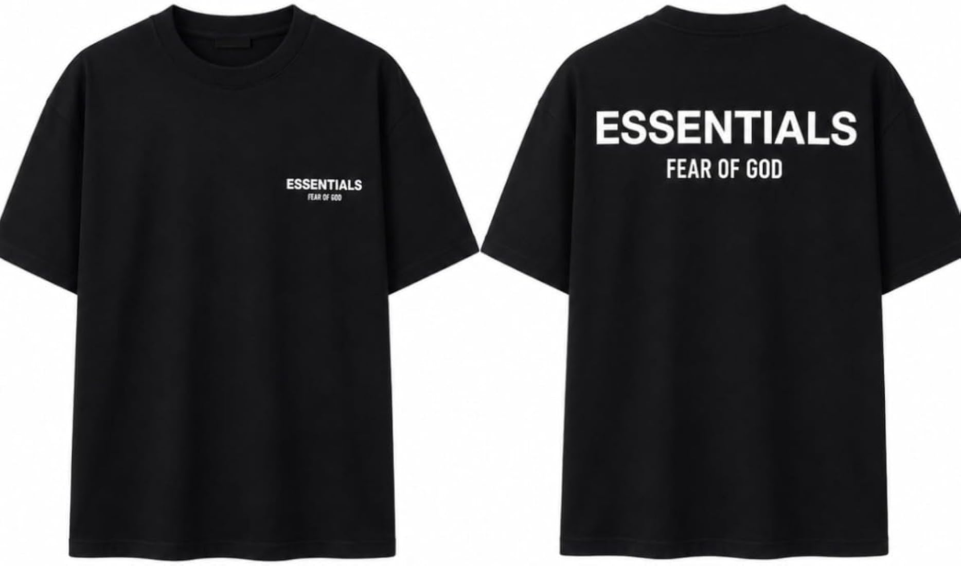 Buy Fear of God Essentials Men's T-Shirt, Black, 100% Cotton, Crew
