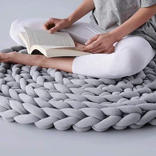 Giant Arm Knitting Chunky Yarn for Braided Knot Throw Blanket, Jumbo Chunky Ya rn Twist Tubular Y ar n Soft Extra Thick Ya rn, Fluffy Bulky Weave Craft Crochet (Light Grey 1.1 lb) by 404Plus - Used condition - Image 2