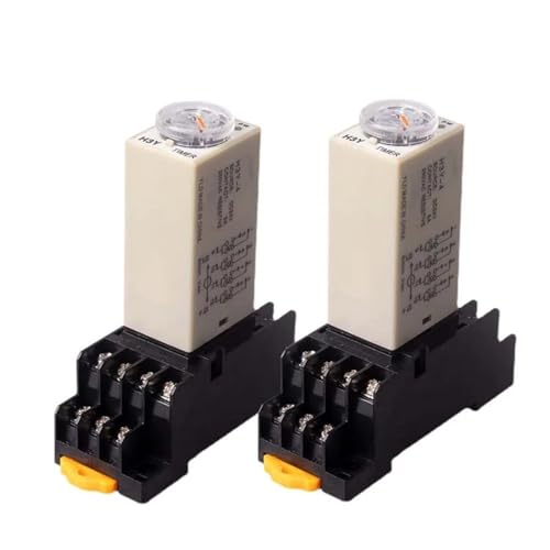 Relé temporizador H3Y-4 CA 220V con base de carril DIN y retraso de encendido regulable