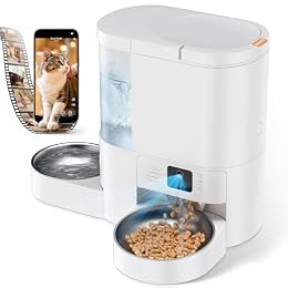 Automatic Cat Feeder with Camera, 2 in 1 Cat Food and Water Dispenser
