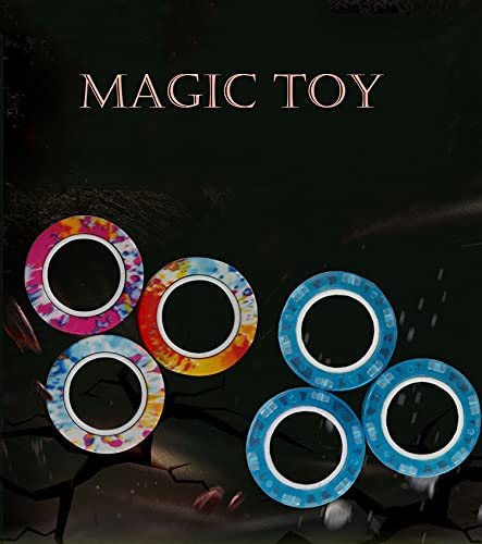 Tornadoz 6 Pcs Luminous Magnetic Ring Fidget Spinner Toys Set, Glow In The Dark Stress Relief Magnet Bracelet Ring For Anti-Anxiety, Autism Adhd - Great Gift For Kids Adults Teen #TOP4