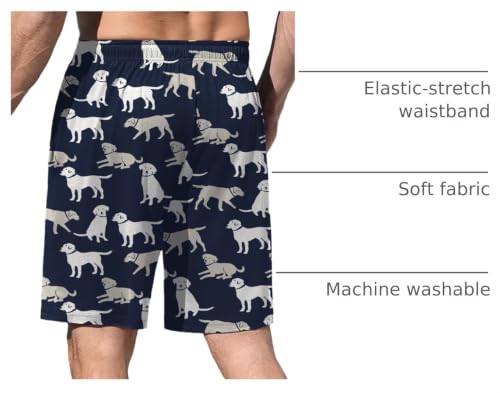 Image of Ekouaer Men's Pajama Shorts Soft Sleepwear Bottoms Elastic Waistband Loungewear Breathable Men Shorts with Pockets