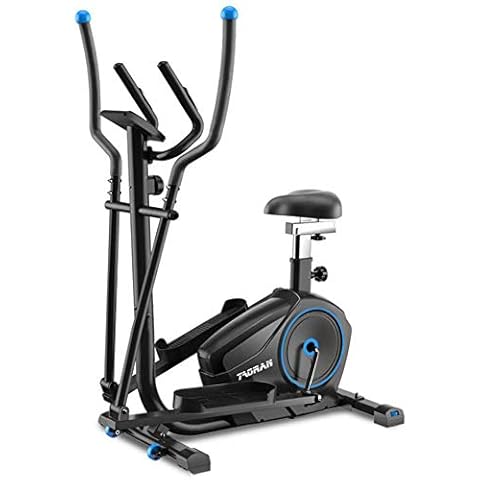 LQTBJ 2-In1 Elliptical Cross Trainer Exercise Bike-Fitness Cardio Weightloss Workout Machine-With Seat + Pulse Heart Rate Sensors Cross Trainer Cover