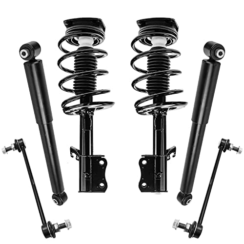 Detroit Axle - Front Struts + Sway Bars + Rear Shock Absorbers Replacement for 2007-2012 Nissan Sentra (Base, S, SL, SR ONLY) - 6pc Set