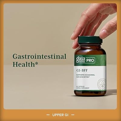 GAIA HERBS PRO GI-BFF Digestive Health Support Supplement - GI Health Supplement with Organic Fennel & Cinnamon Bark - Benegut for Occasional Gas & Bloating* - 60 Capsules (60 Servings)