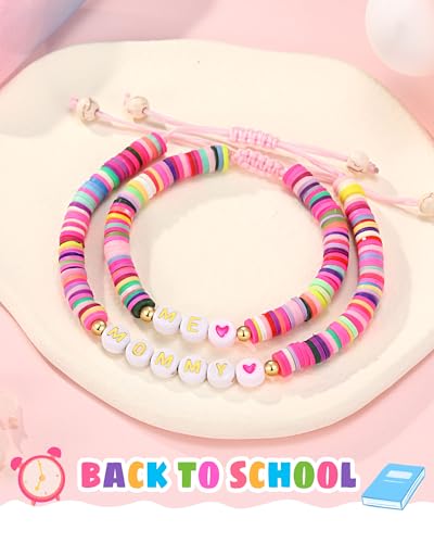 UNGENT THEM Mommy and Me First Day of School Bracelet Back to School Gifts for Mom and Daughter3