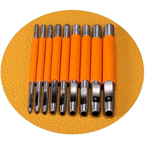 Fineday 9 Sizes Hole Punch Set, 1-5mm Leather Belt Tool Cover