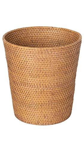 Loma Round Rattan Paper Waste Basket (Honey-Brown) #TOP22