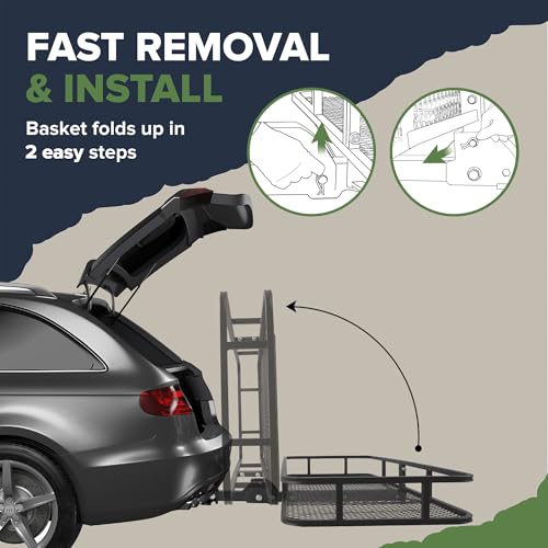 image for ARKSEN 60 x 23 x 5.5 Inch Folding Hitch Cargo Carrier,500 Lbs Capacity