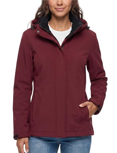 wantdo Women's Winter Jacket Lightweight Waterproof Insulated Warm Jacket Wine Red XL