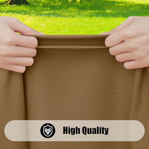 Smiry 2 Pack Rectangle Picnic Table Cloth, Waterproof Elastic Fitted Tablecloths, Washable Polyester Rectangular Patio Table Cover for Camping, Indoor and Outdoor (Brown, 30"x72") by Smiry - Used condition - Image 3