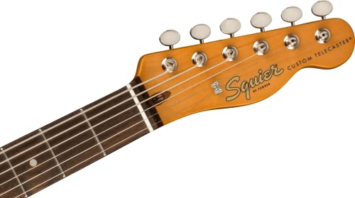 Image of Squier Classic Vibe Baritone Custom Telecaster Electric Guitar, with 2-Year Warranty, Black, Laurel Fingerboard