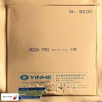 YINHE Moon (Factory Tuned) Pro Pips-in Table TennisRubber with Sponge (red 2.2mm Soft)