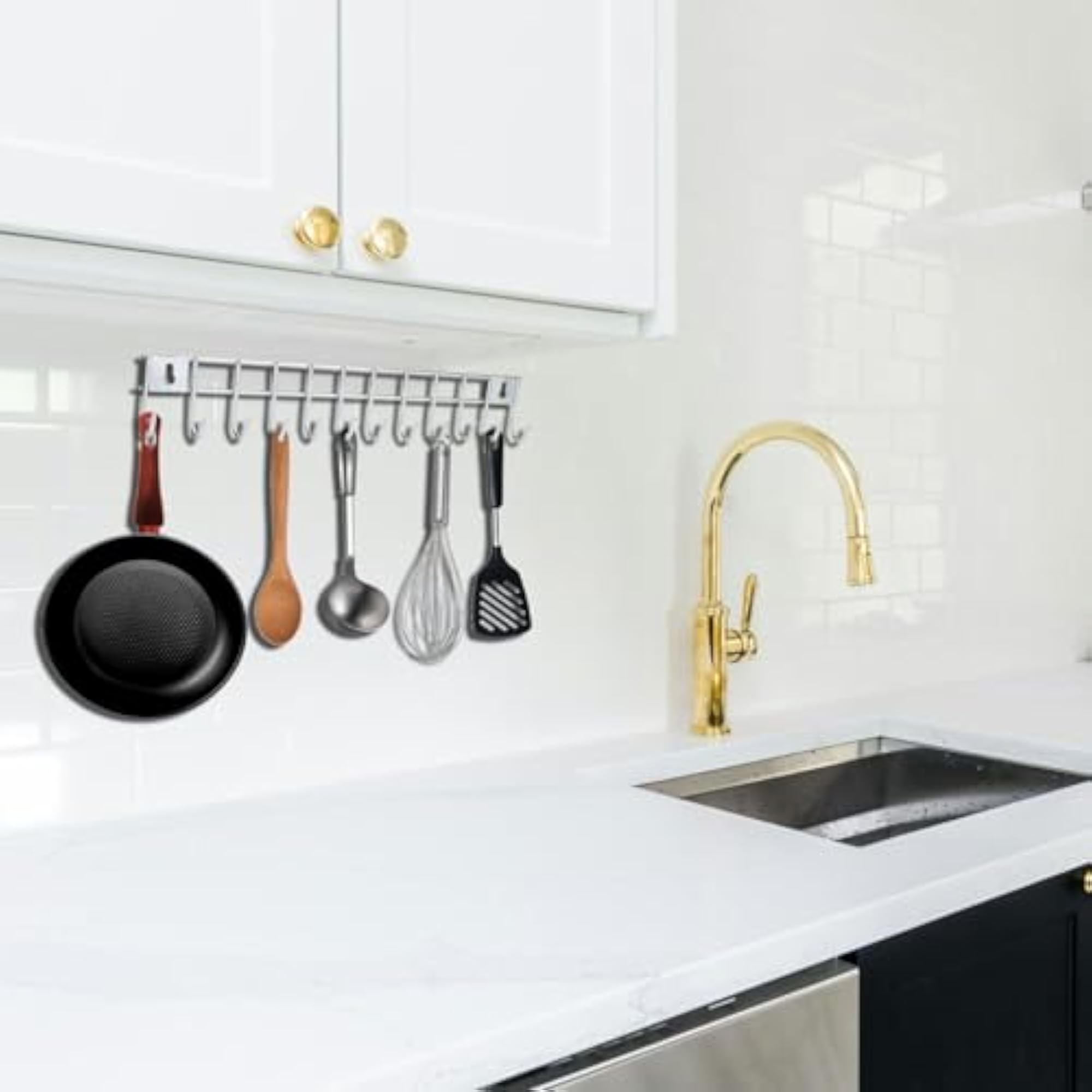 Multipurpose Stainless Steel Wall Mounted Hanger with 12 Hooks