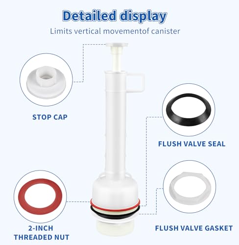 Toilet Flush Valve Replacement for Model # 211-11-1/2\", Compatible with Mansfield Toilet Tank Models, Comes with Tank to Bowl Repair Kit, for Use with Mansfield Het Toilets