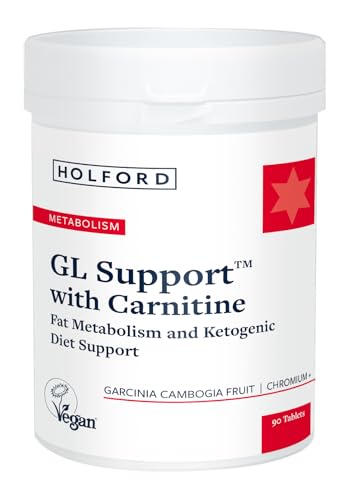 Patrick HOLFORD GL Support/Weight Management Supplement/for Fat Metabolism & Keto Diet Support / 3 Nutrients/Garcinia Cambogia 2230mg / Naturally Sourced / 90 Tablets/Vegan/for Women & Men