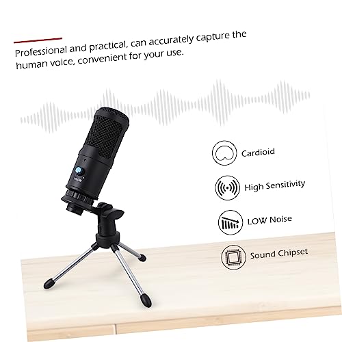 Microphone à condensateur USB clair et net avec support stable pour streaming