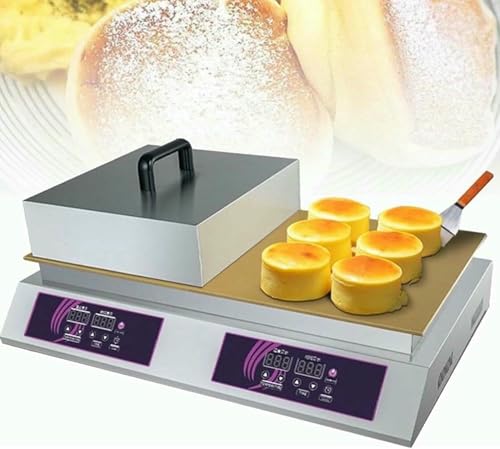 FHRKA Máquina para Hacer panqueques, esponjosos, antiadherentes, para Hacer gofres, Acero Inoxidable, Cocina, panadería y Snacks. (Doublehead)