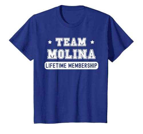 Team Molina Lifetime Membership Funny Family Last Name T-Shirt, Youth, Royal Blue, Large