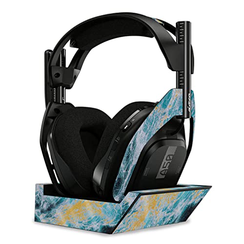 Image of MightySkins Glossy Glitter Skin Compatible with Astro A50 Wireless Headphones + Base Station (Gen 4) - Ocean Marble | Protective, Durable High-Gloss Glitter Finish | Easy to Apply | Made in The USA