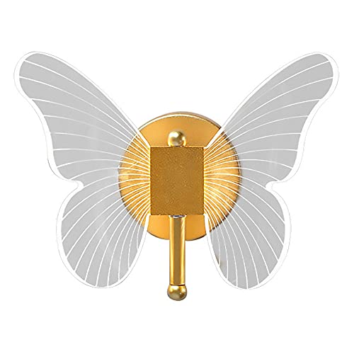 Applique Murale Semi-encastrée En Forme De Papillon Doré À LED Nordique Simple Avec Abat-jour En Acrylique, Luminaires Muraux Créatifs Géométriques Dimmables À 3 Couleurs Pour Appliques Murales De Che