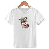 Material: Modal DIYthinker Poco piruleta Gato Animales Acuarela Cuello Redondo Camiseta para Chico Multicolor Pequeña